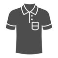 Polo Solid Icon, Summer Clothes Concept, Unisex Shirt Sign On White Background, Casual T-shirt Icon In Glyph Style For