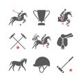 Polo sport icons. Horseback. Vector signs for web graphics. Royalty Free Stock Photo