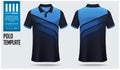 Polo t-shirt mockup template design for soccer jersey, football kit or sportswear.