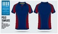 Polo t shirt sport design template for soccer jersey, football kit or sport club. Sport uniform in front view and back view.