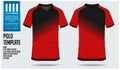 Polo t shirt sport design template for soccer jersey, football kit or sport club. Sport uniform in front view and back view. Royalty Free Stock Photo