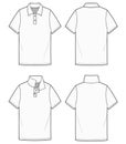 Polo T-shirt technical sketch drawing. Polo T-shirt technical sewing pattern design. Royalty Free Stock Photo