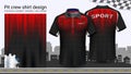 Polo t-shirt with zipper, Racing uniforms mockup template for Active wear and Sports clothing.