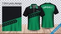 Polo t-shirt with zipper, Soccer jersey sport mockup template for football kit or activewear uniform