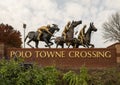 Polo Towne Crossing polo sculpture by Snell Johnson in Plano, Texas.