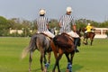 Polo umpires In The Horse Polo filed. Royalty Free Stock Photo