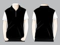 Men's White-Black Short Sleeves Polo Shirt Whith Zip-Placket Design
