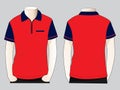 Men's Red-Navy Short Sleeves Polo Shirt Whith Zip-Placket Design Royalty Free Stock Photo