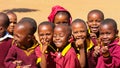 African Primary School Children on their lunch break Royalty Free Stock Photo