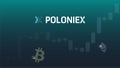 Poloniex cryptocurrency stock market name with logo on abstract digital background.