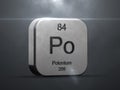 Polonium element from the periodic table