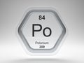 Polonium symbol hexagon frame