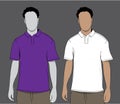 Poloshirt purple and white