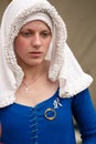 Portrait of a young woman in a blue dress Royalty Free Stock Photo