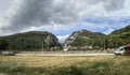 Panoramic image from Polovragi at the entrance of Cheile Oltetului gorge, Gorj, Romania.