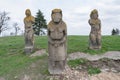 Polovtsian women - gravestone statues of the IX-XIII centuries. Pagan culture. Sculptures from Kremyanets mountain, near the city