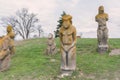 Polovtsian women - gravestone statues of the IX-XIII centuries. Pagan culture. Sculptures from Kremyanets mountain, near the city