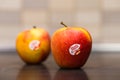 Polska Pinova apples on a table Royalty Free Stock Photo