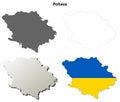 Poltava blank outline map set