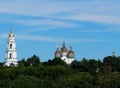 Poltava Khrestovozdvyzhensky women`s monastery on a distant hill Exaltation of the Holy Cross Monastery