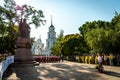 Celebration of Independence Day of Ukraine near the monument to Hetman Ivan Mazepa at the Royalty Free Stock Photo