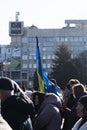 Poltava, Ukraine - 20 Feb 2022 Nebesna Sotnia Monument and requiem ceremony of Maidan and Revolution of Dignity