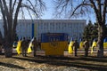 Poltava, Ukraine - 20 Feb 2022 Nebesna Sotnia Monument and requiem ceremony of Maidan and Revolution of Dignity