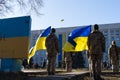 Poltava, Ukraine - 20 Feb 2022 Nebesna Sotnia Monument and requiem ceremony of Maidan and Revolution of Dignity