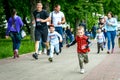 Children participate in running