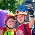 Locals participate in the charity cycle