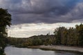 Poltava Ukraine Vorskla river with view on Orthdox Church . Landscape Royalty Free Stock Photo