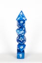 Poly dice tower blue and white Royalty Free Stock Photo