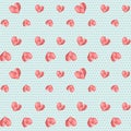 Poly heart blue vintage geometric pattern Royalty Free Stock Photo