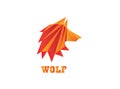 Poly wolf head polygon for logo design illustration