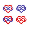 Polyamory Concept Sign Banner. Vector Infinity Heart Shape