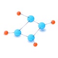 Polyatomic molecule icon, isometric style