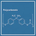 Polycarbonate PC, Structural chemical formula Royalty Free Stock Photo