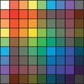 Polychrome Multicolor Spectral Rainbow Grid of 9x9 segments. The spectral harmonic colorful palette of the painter.