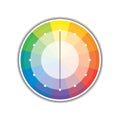 Polychrome Multicolor Spectral Versicolor Rainbow Circle of 12 segments. The spectral harmonic colorful palette of the painter. Royalty Free Stock Photo