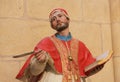 Polychrome Statue of a Theologian in Burgos Cathedral Royalty Free Stock Photo