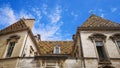 Polychrome tile roof on a palace at Dijon