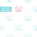 Polycystic kidney disease icon patterned poster in linear style