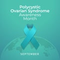 polycystic ovarian syndrome awareness month design template good for celebration usage.