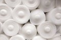 Polyethylene foam rolls white, background