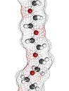 Polyethylene glycol 10.000 (PEG 10.000) molecule, chemical structure - linear fragment (detail). Forms of PEG are used as