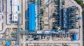 Polyethylene plant in the industrial park, Aerial view polyethylene industry