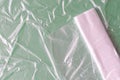 Polyethylene sack roll. Polyethylene background. Plastic bag background. Cellophane package Royalty Free Stock Photo