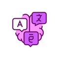 Polyglot icon. Foreign languages vector illustration. Royalty Free Stock Photo