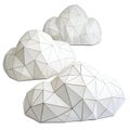 Polygon Cloud Isolated on White Background Royalty Free Stock Photo