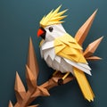 Polygon Cockatiel Paper Craft: Tree Branch Perch Design Tutorial